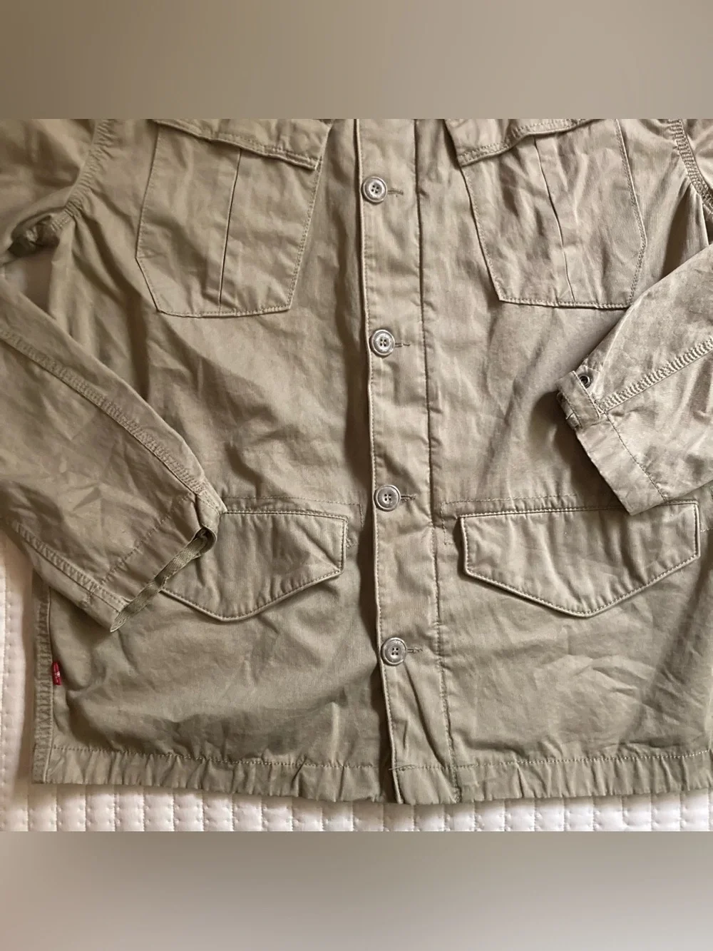 Levi’s Canvas Military Field Jacket Men’s Large Green Cotton Chore Coat